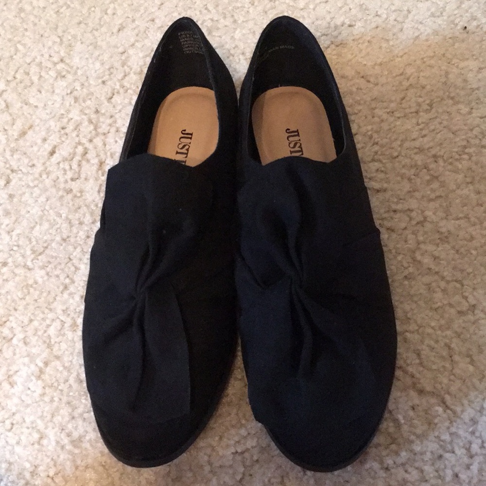 Black flats with detail
